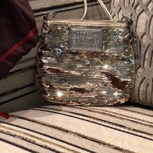Gold Sequin Coach Poppy Crossbody